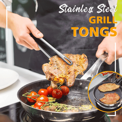 💪Stainless Steel Grill Tongs - The Best Cooking Tool🔥