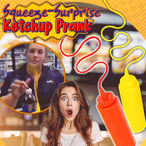 Cithway® Squeeze-Surprise Ketchup Prank Bottle