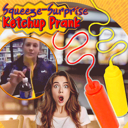 Cithway® Squeeze-Surprise Ketchup Prank Bottle